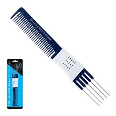 Dateline Professional Blue Celcon MKIIR Metal Teasing Comb - 19cm